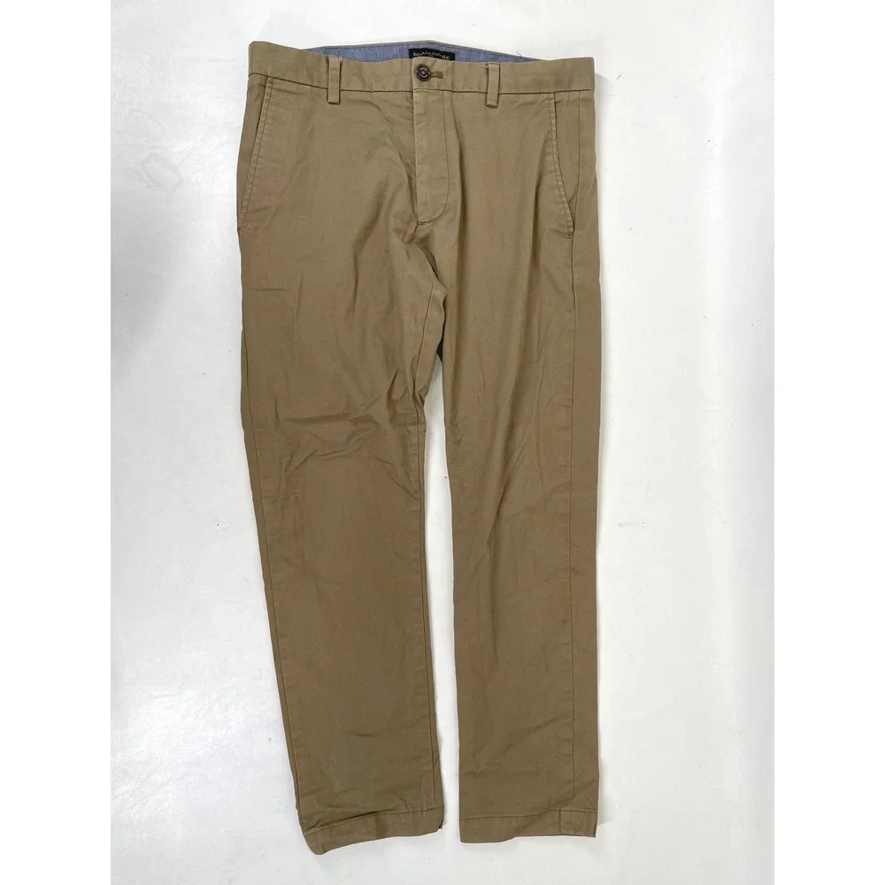 Banana Republic Fulton Skinny Chino Pants Mens 32x30 Khaki Tan Cotton Stretch